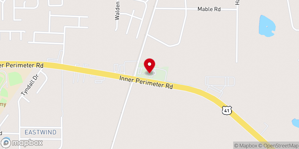 Map showing location of Perimeter Road Baptist Church