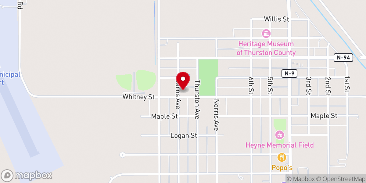 Map showing location of Evangelical Covenant Church