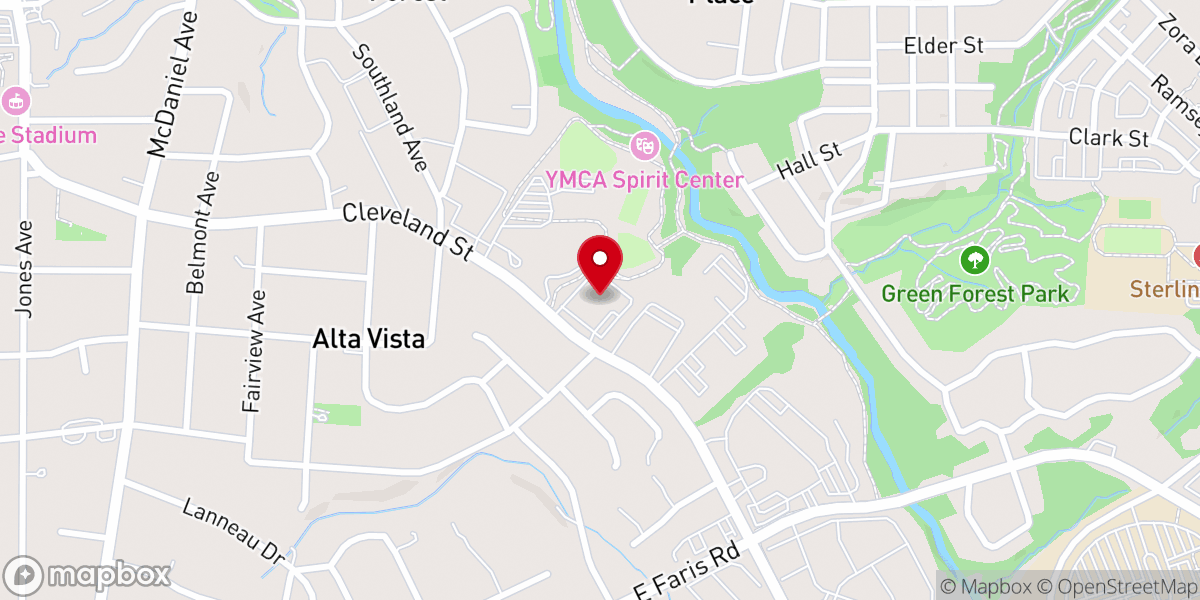 Map showing location of Greenville Associate Reformed Presbyterian Church