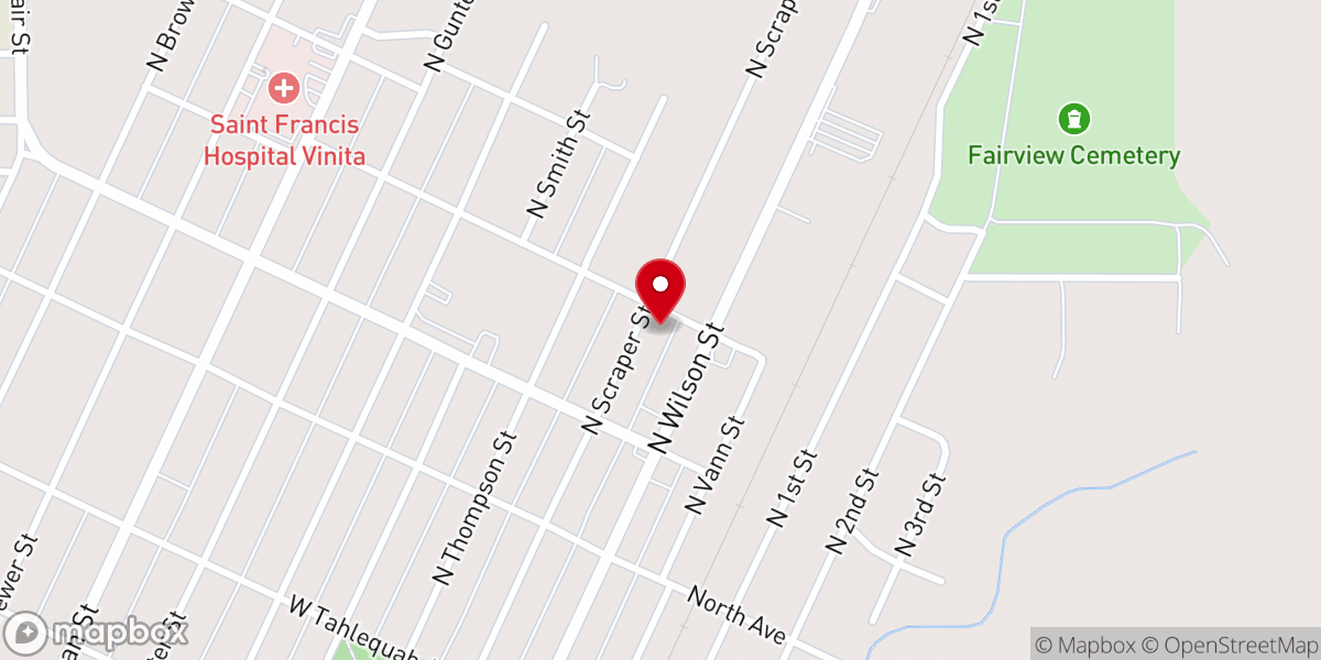 Map showing location of Grace Christian Church