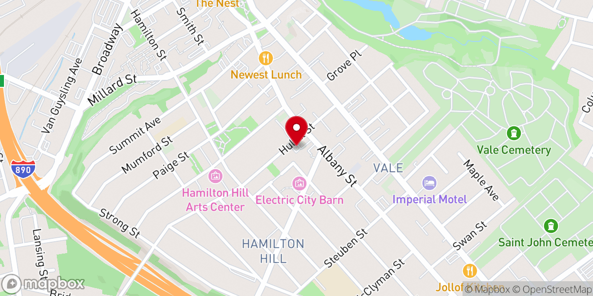Map showing location of Duryee Memorial African Methodist Episcopal Church