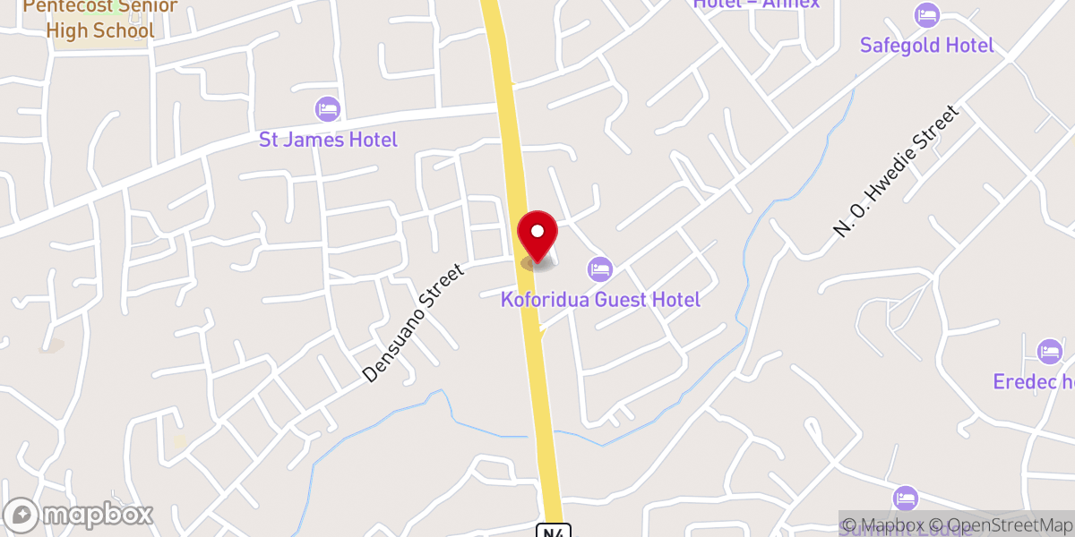 Map showing location of Miracle Way Church - Miracle Temple, Koforidua, Ghana.