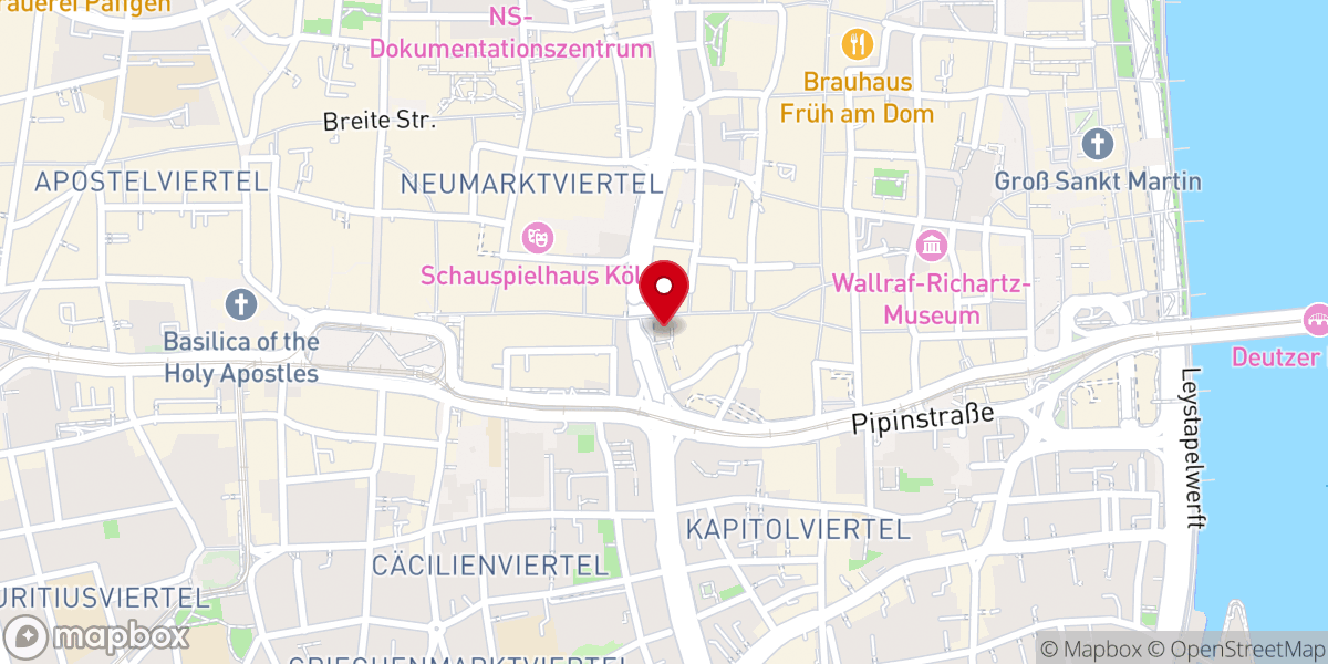 Map showing location of Antoniterkirche