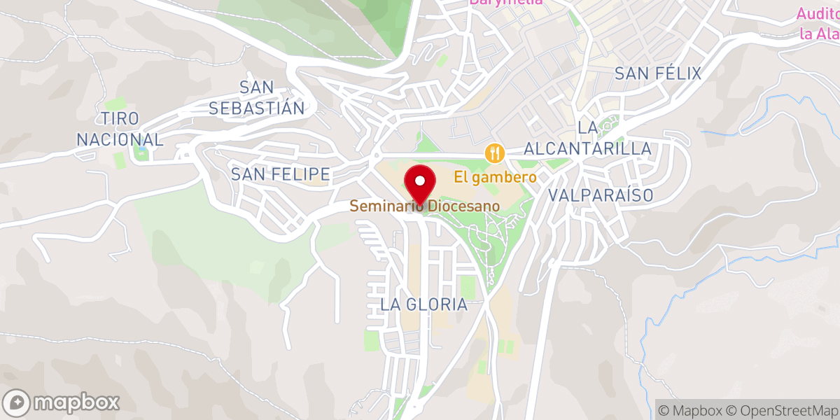 Map showing location of Seminario Diocesano