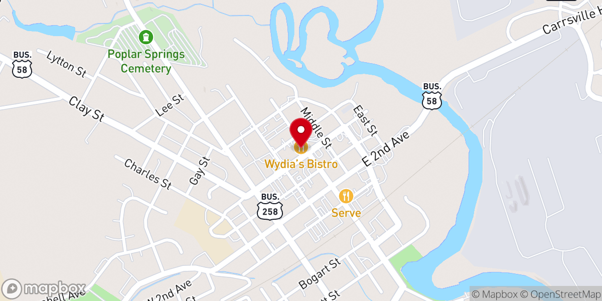 Map showing location of Fruitful Church