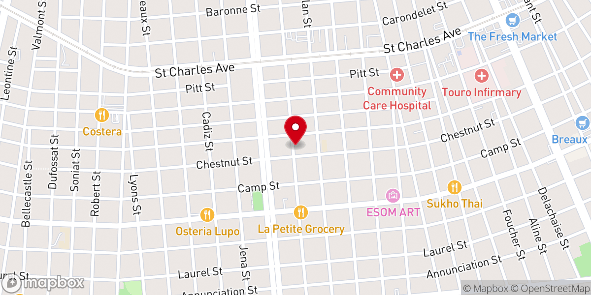 Map showing location of Sisters of Saint Francis Convent