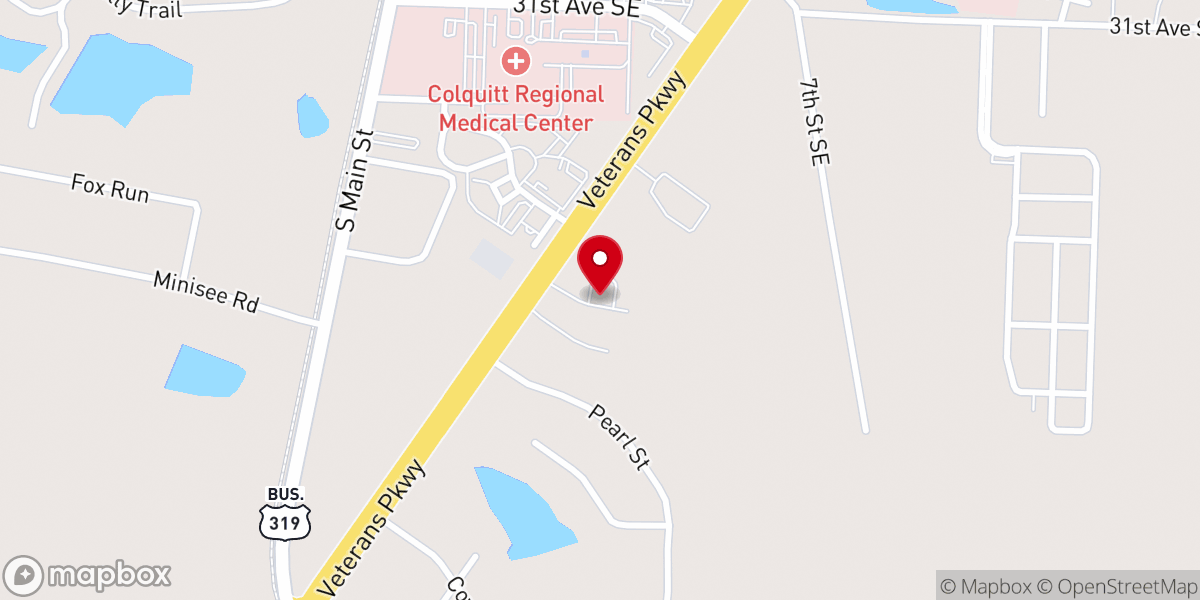 Map showing location of Moultrie Church of God