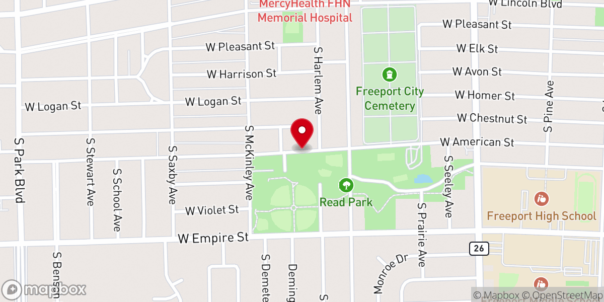 Map showing location of Freeport Township