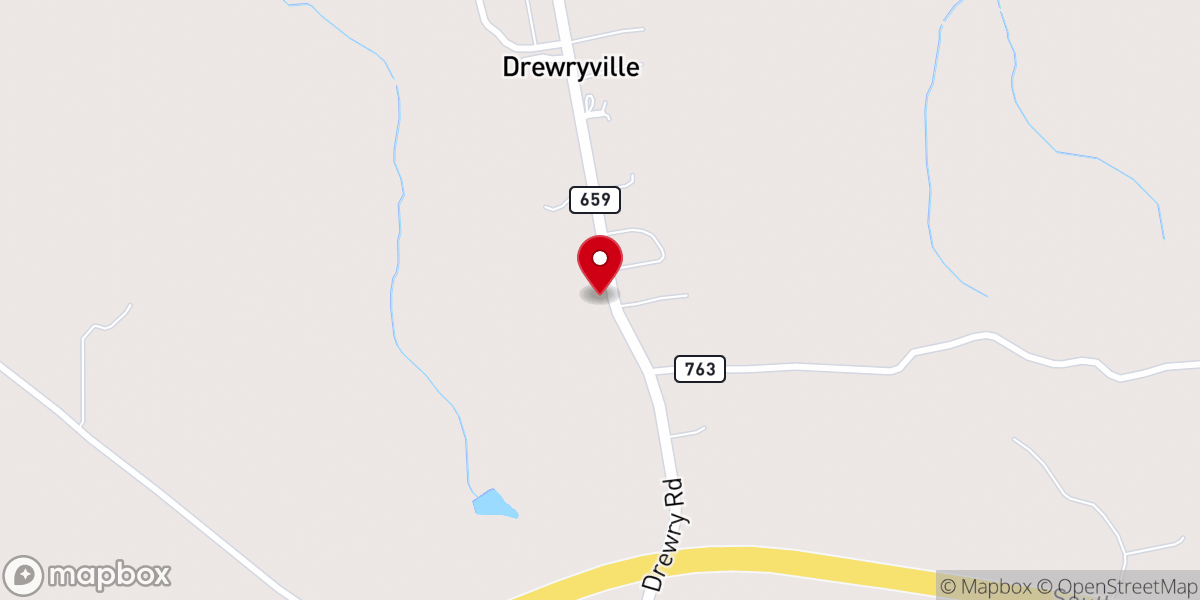 Map showing location of Thomas Memorial Baptist Church