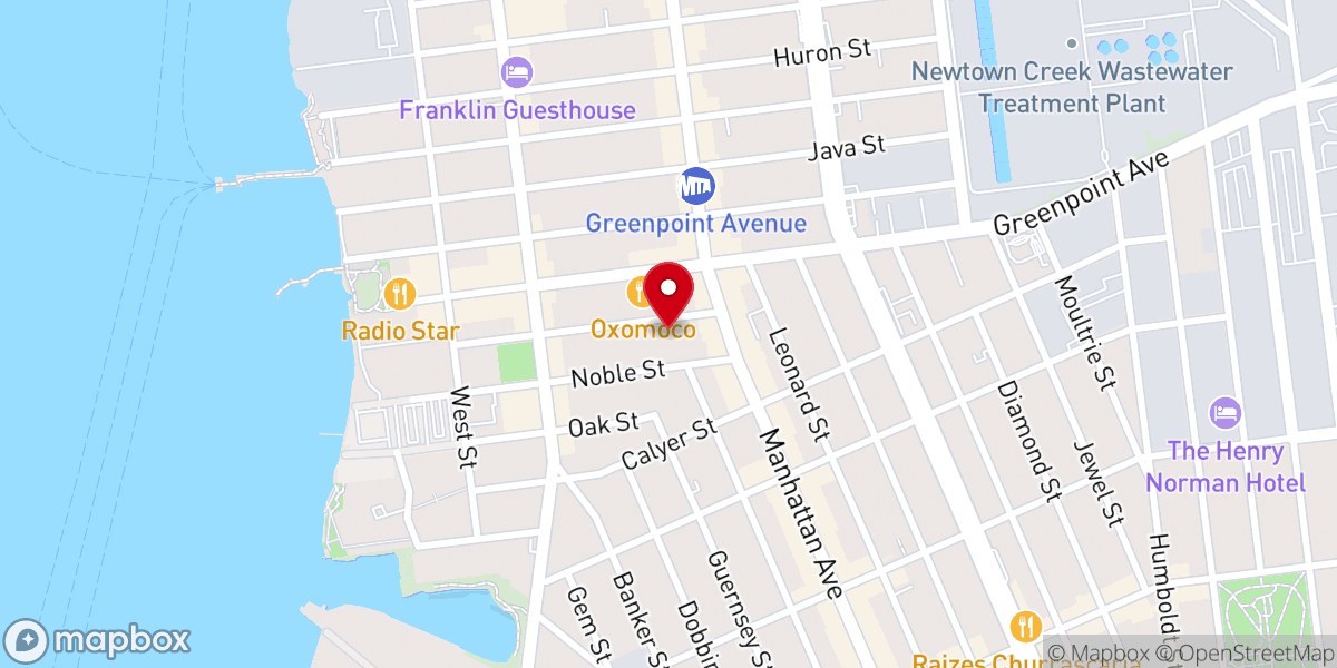 Map showing location of Greenpoint Reformed Church