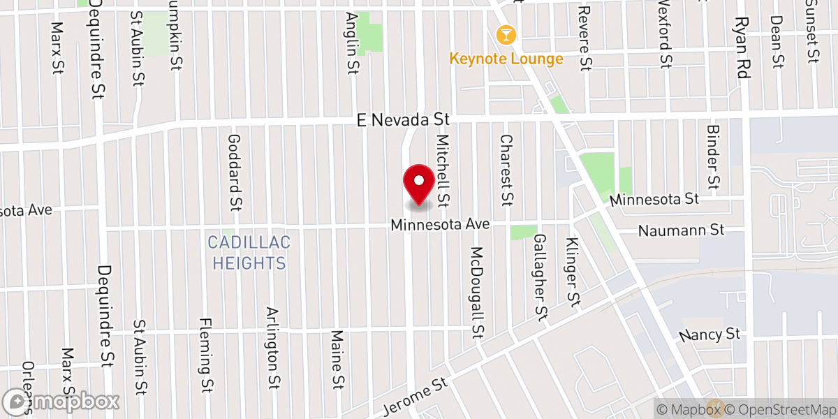 Map showing location of Zoar Evangelical Lutheran Church