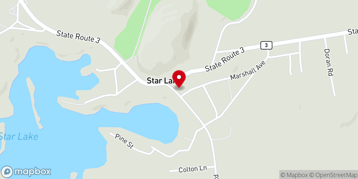 Map showing location of Western Adirondack Presbyterian Church