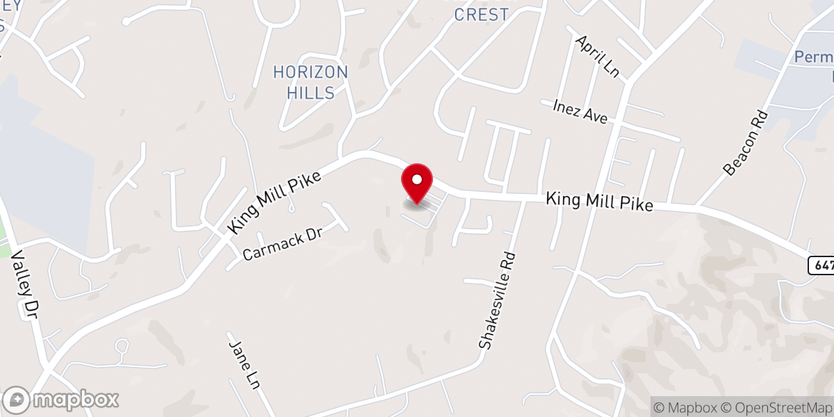 Map showing location of Northstar Baptist Church