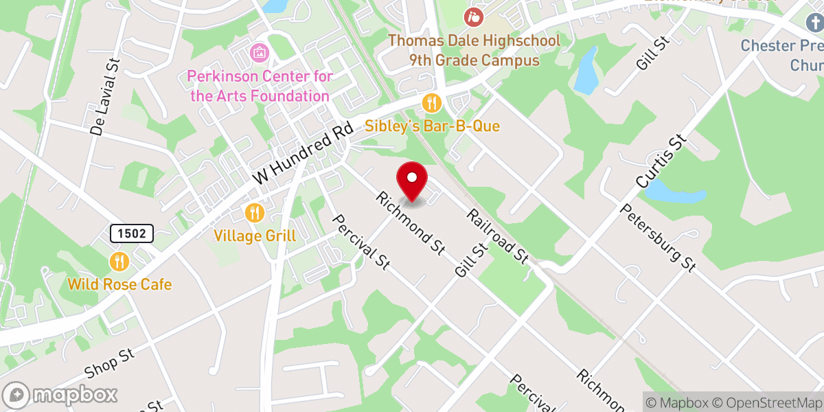 Map showing location of St John's Episcopal Church