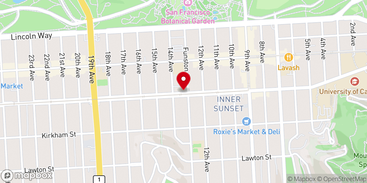 Map showing location of St. Anne of the Sunset