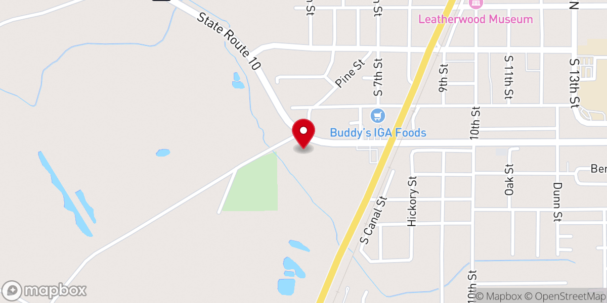 Map showing location of Oakdale Apostolic Church
