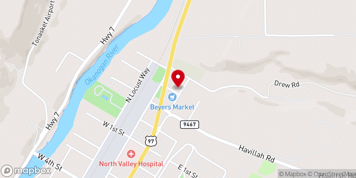 Map showing location of Bergh's Valley Chapel