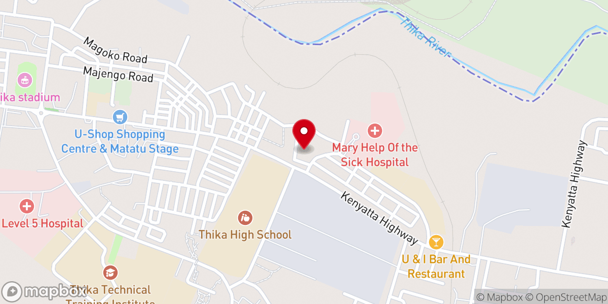 Map showing location of ACK. St. Andrew's Cathedral, Thika