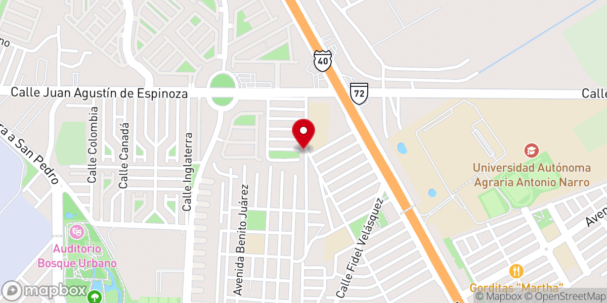 Map showing location of Iglesia Bautista Al Abrigo de Dios