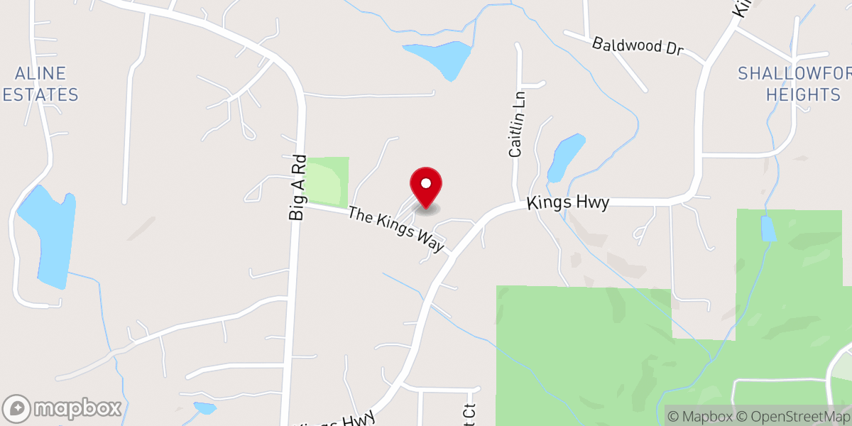 Map showing location of The King's Way Baptist Church