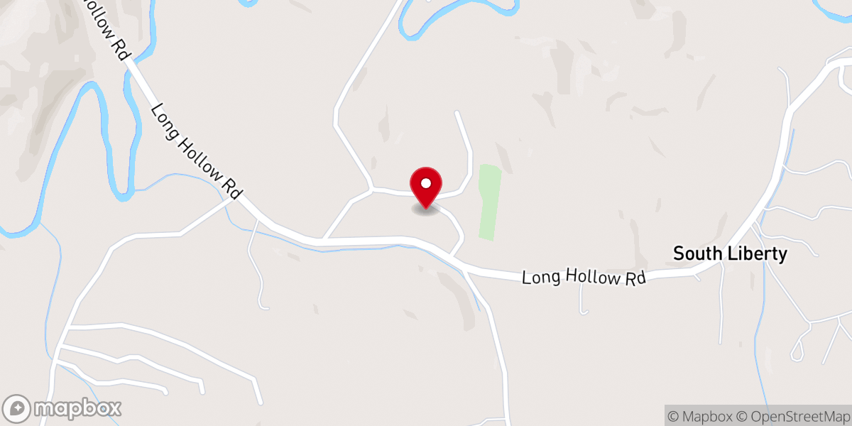Map showing location of South Liberty Baptist Church
