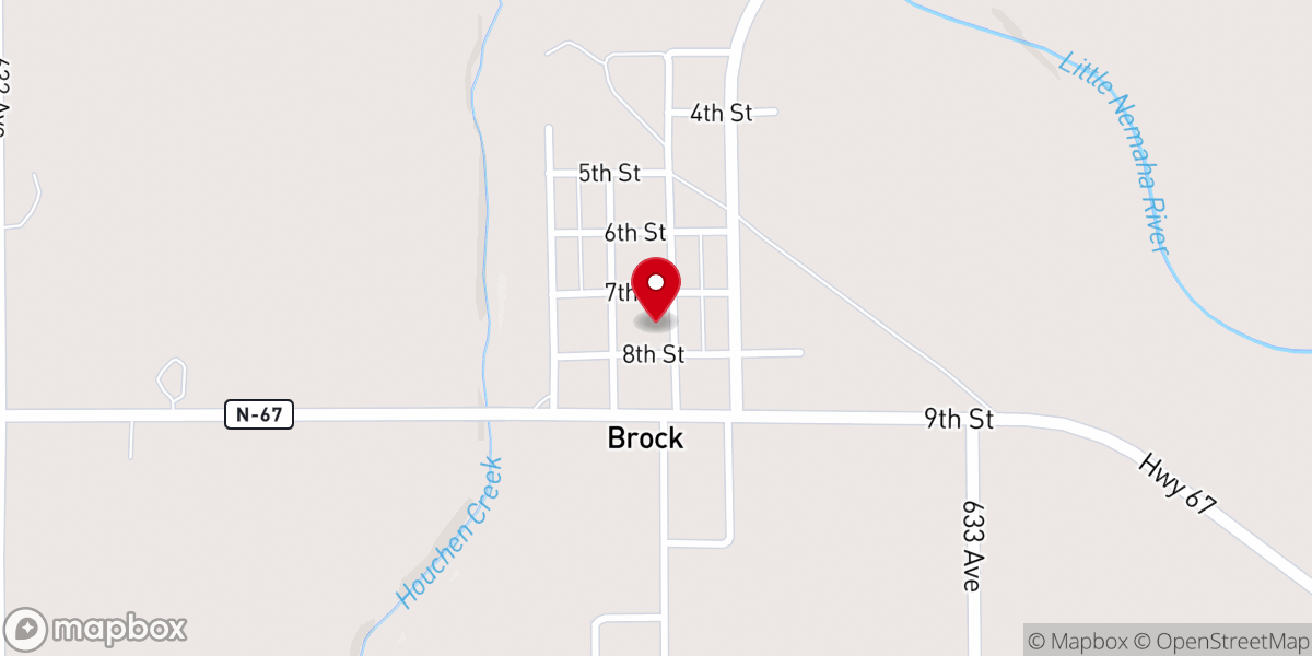 Map showing location of Brock Community Building
