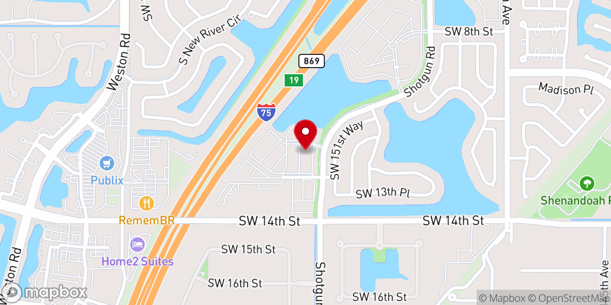 Map showing location of Iglesia Vida