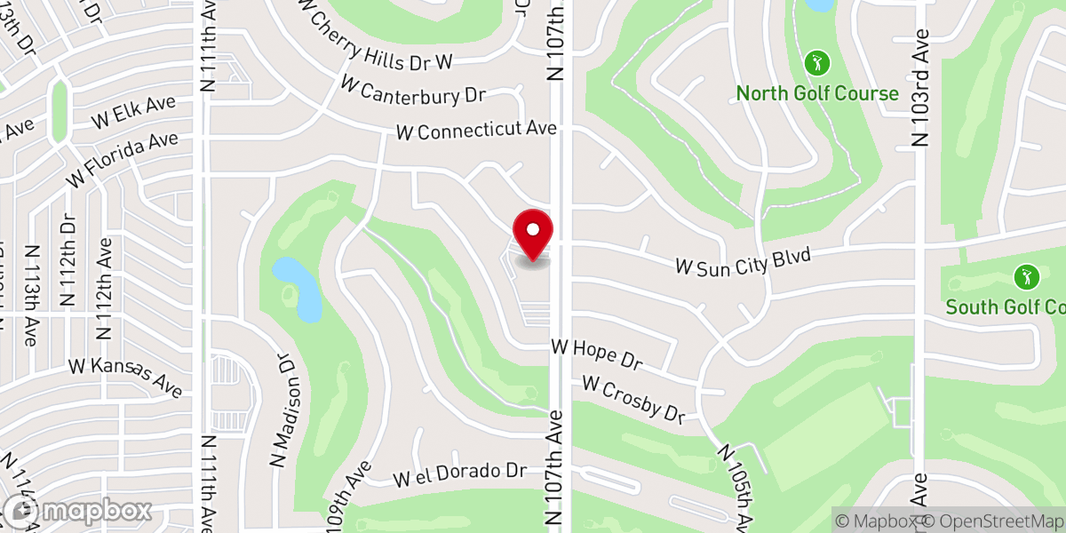 Map showing location of United Church of Sun City