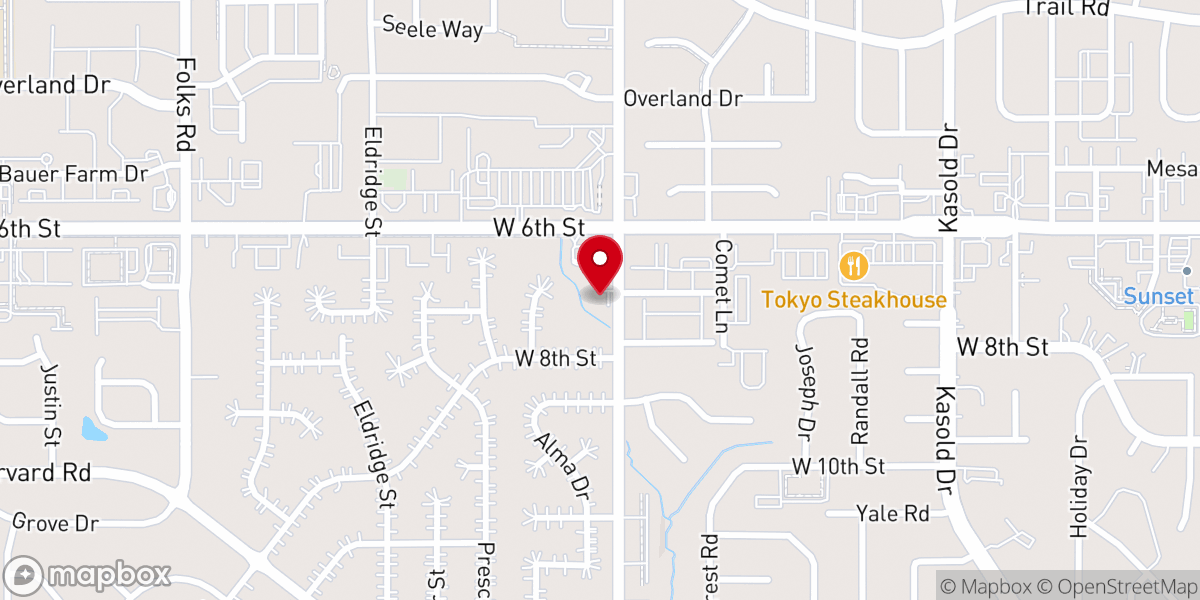 Map showing location of Lawrence Chapel Oaks