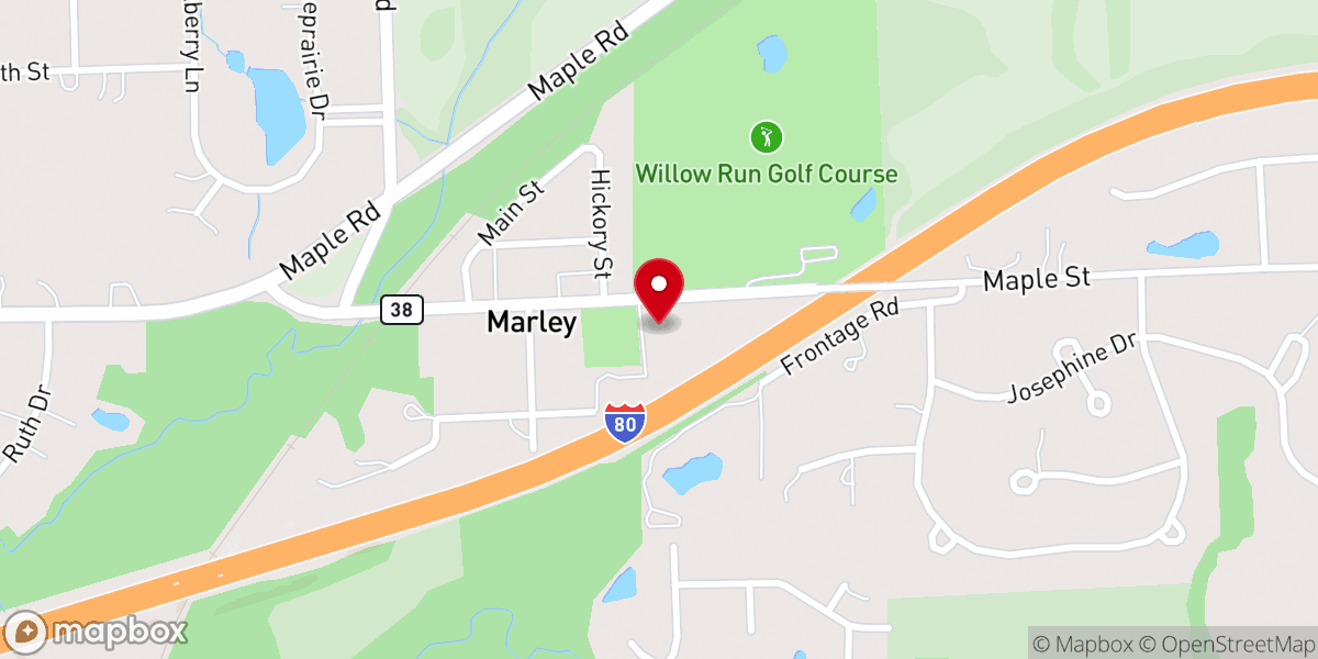 Map showing location of Marley Community Church