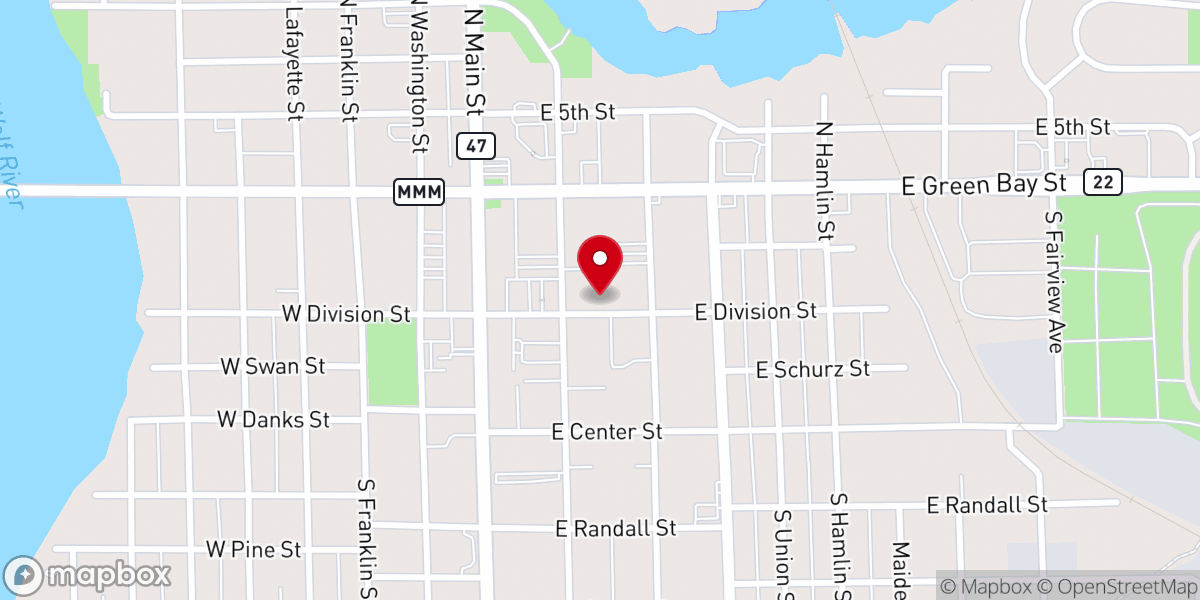 Map showing location of Salvation Army of Shawano Co