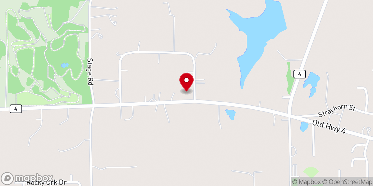 Map showing location of New Hope Assembly of God Church