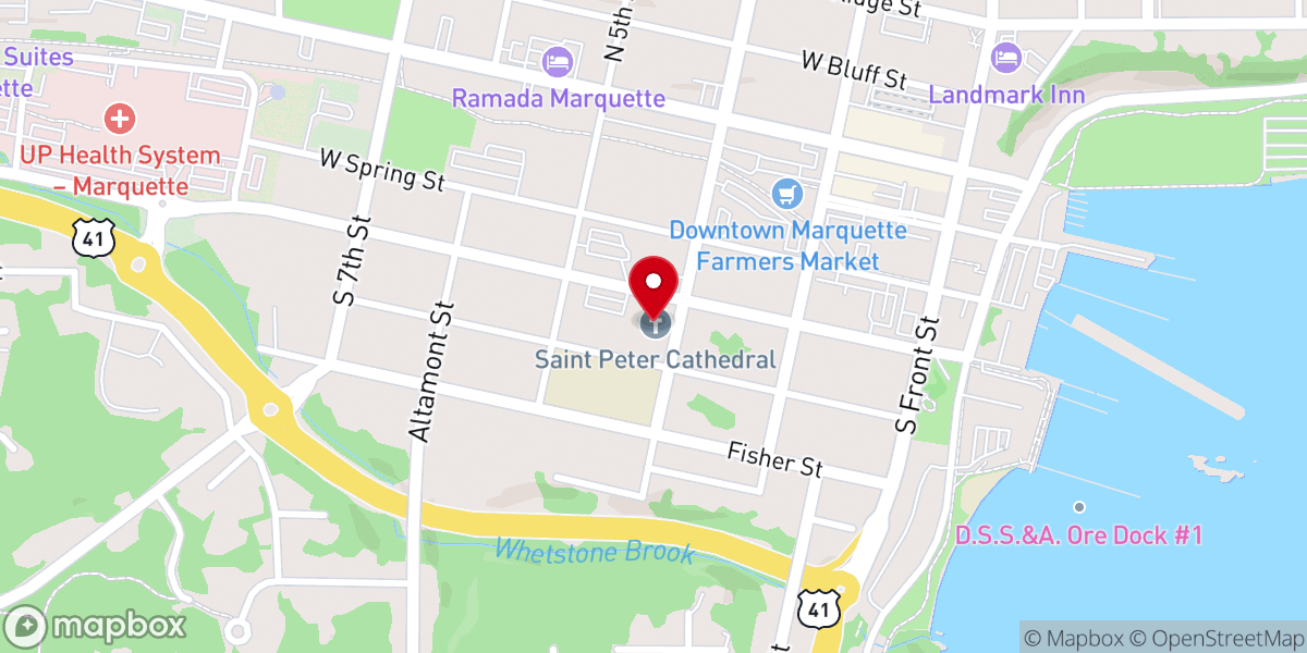 Map showing location of Saint Peter Cathedral