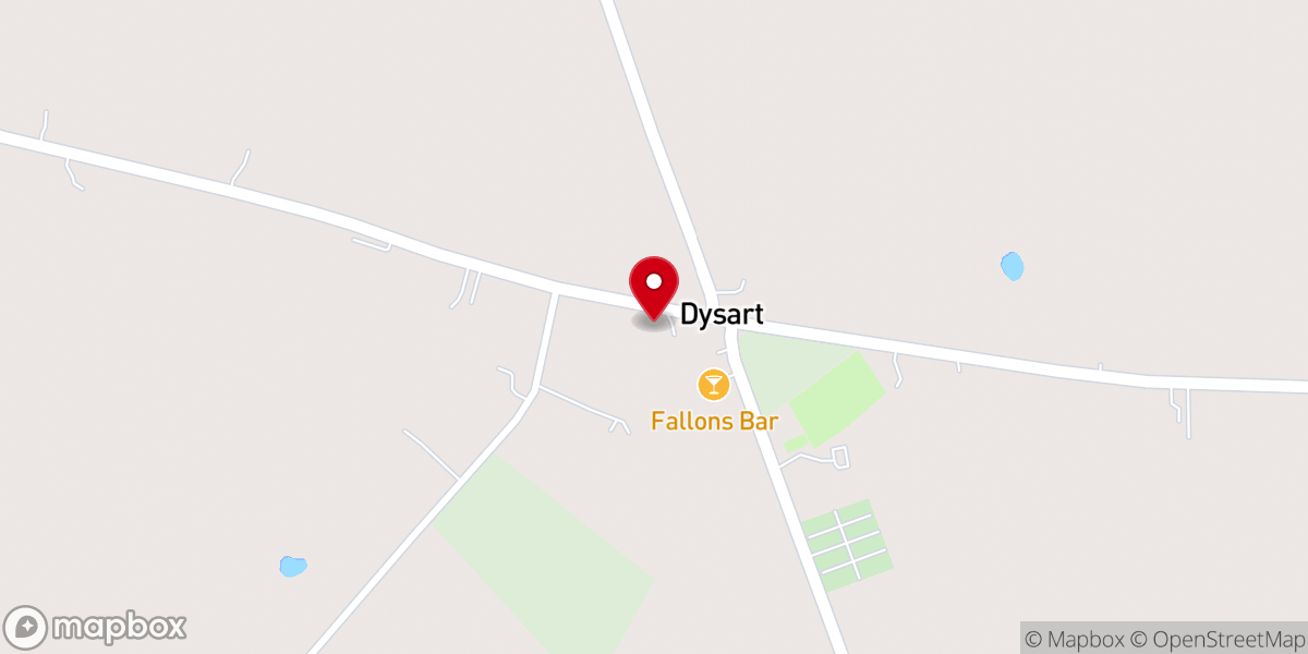 Map showing location of Dysart Church