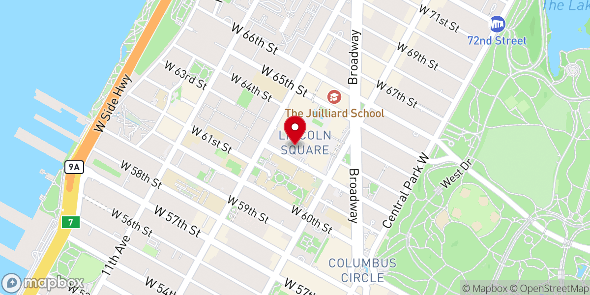 Map showing location of Damrosch Park