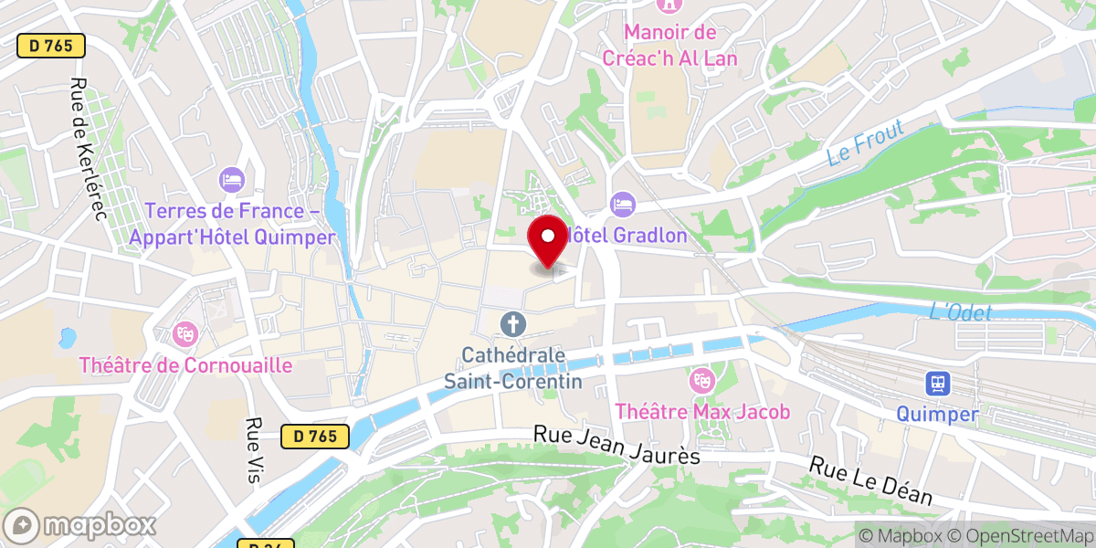 Map showing location of Presbytère