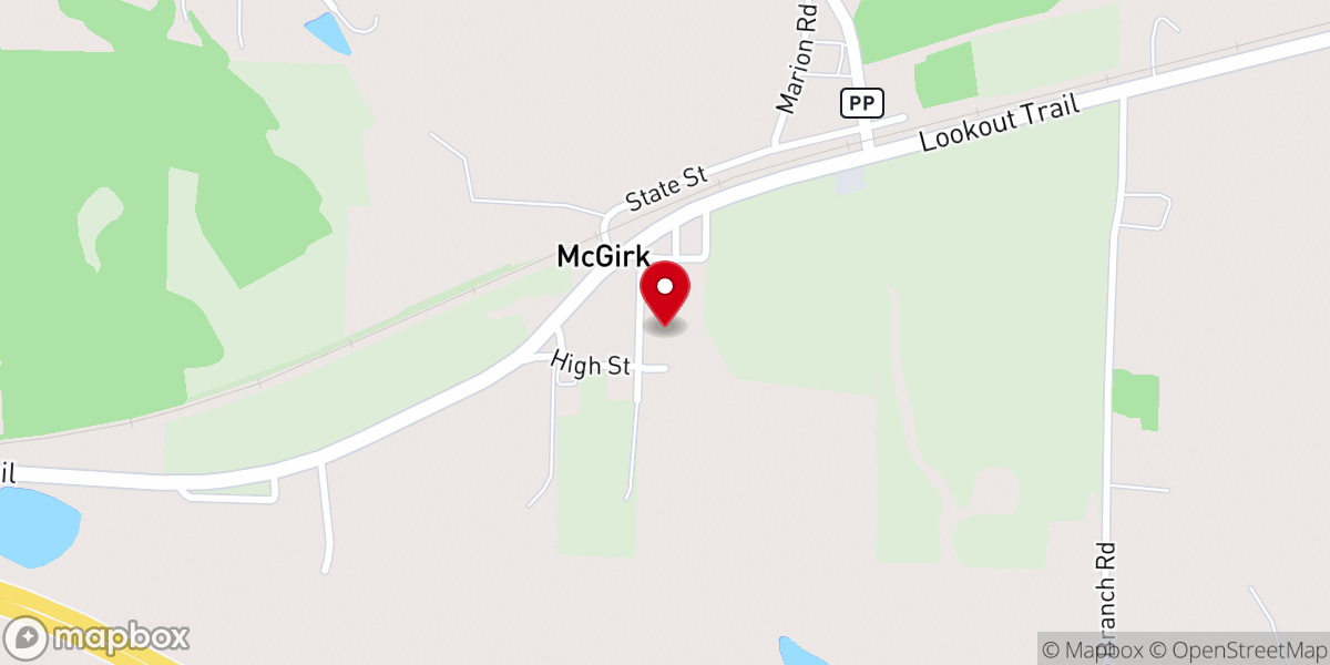 Map showing location of Lebanon Baptist Church