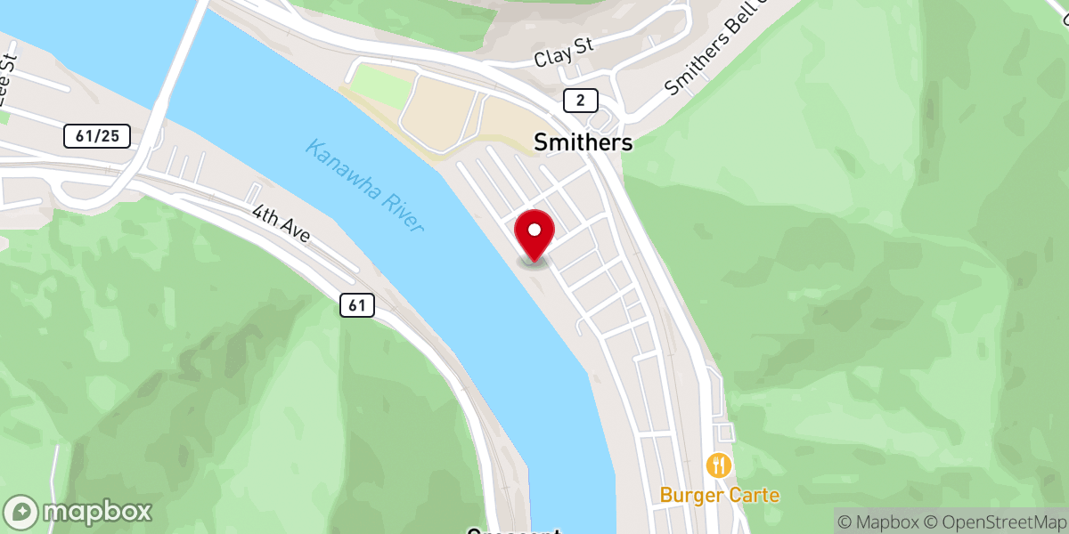 Map showing location of Smithers Presbyterian Church