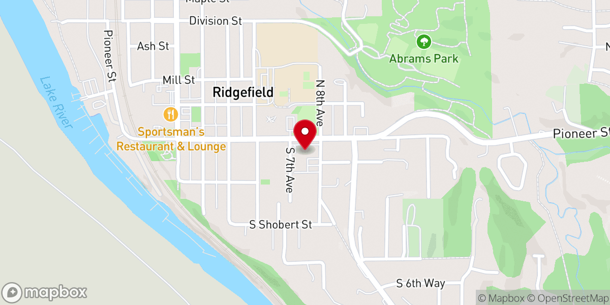 Map showing location of Ridgefield Church of the Nazarene