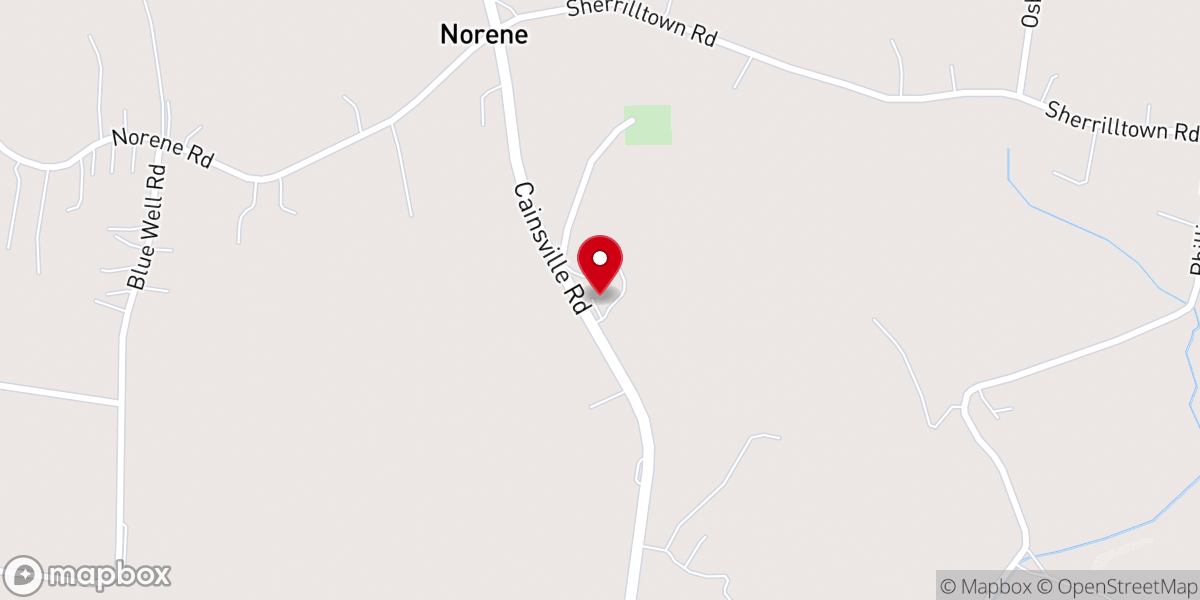 Map showing location of Fall Creek Baptist Church