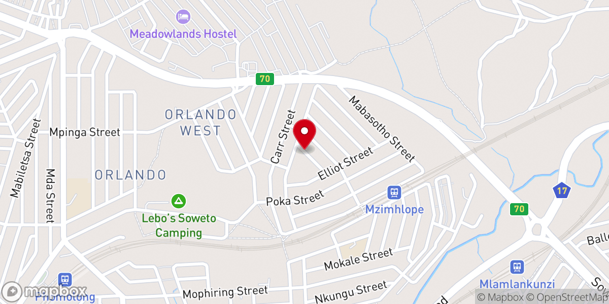 Map showing location of St. Augustine's Anglican Church Mzimhlophe