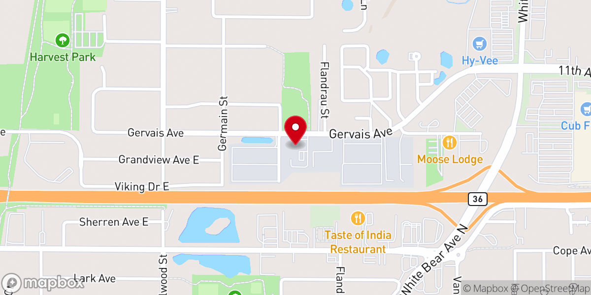 Map showing location of Woodland Hills Church
