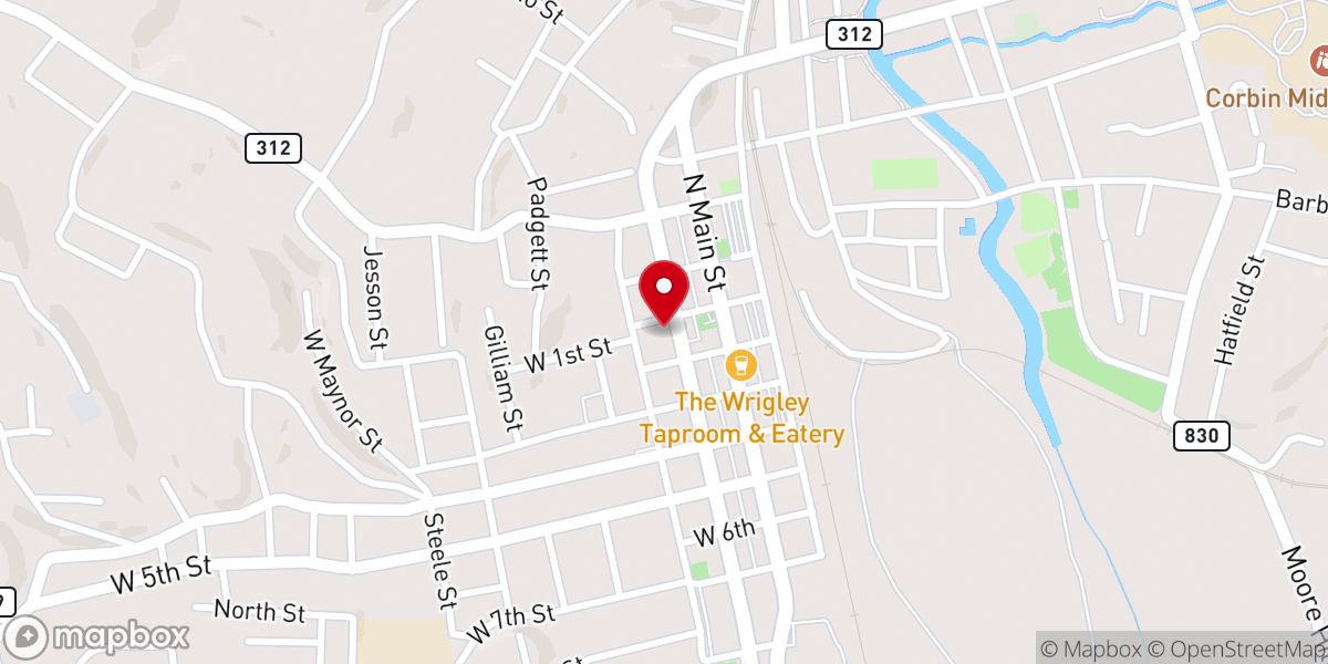 Map showing location of First Christian Church