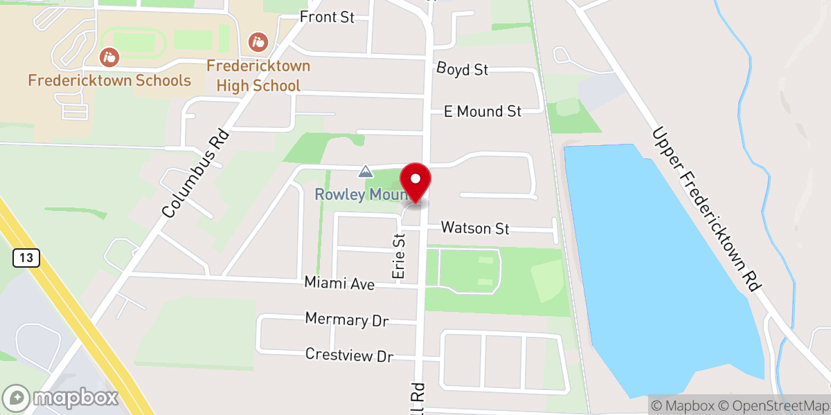 Map showing location of Fredericktown Seventh-day Adventist Church