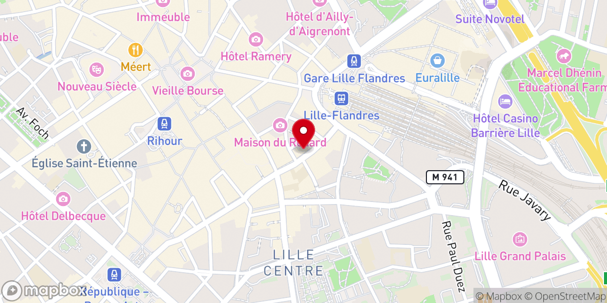 Map showing location of Librairie Chrétienne CLC Lille