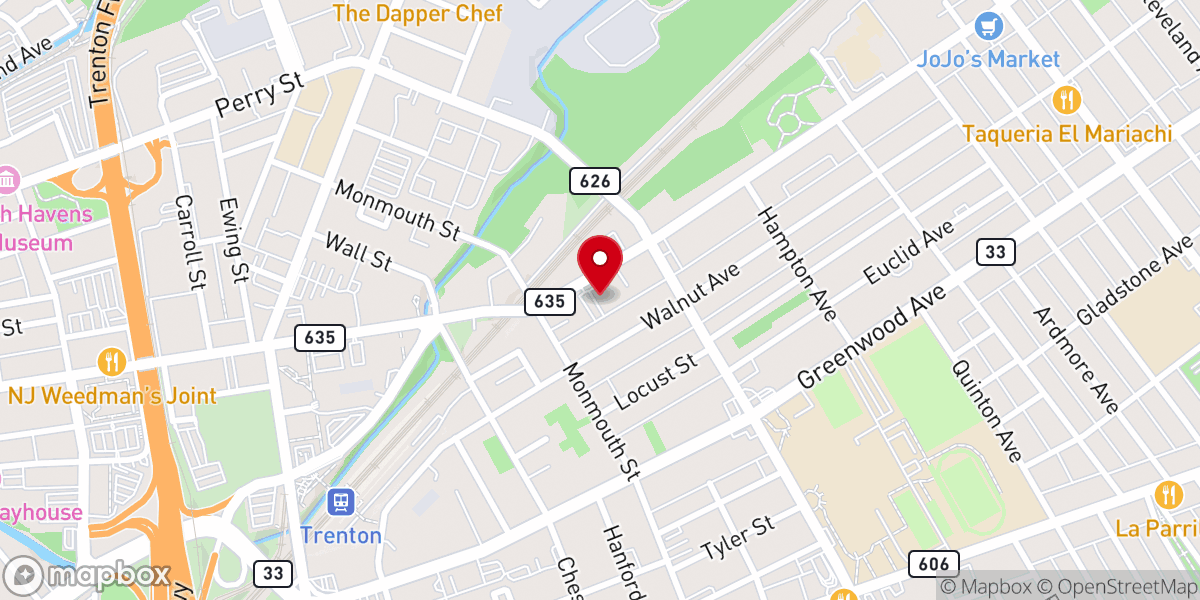 Map showing location of Calvary Missionary Baptist Church