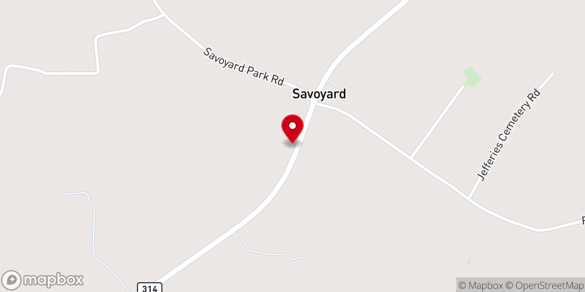 Map showing location of Savoyard Baptist Church