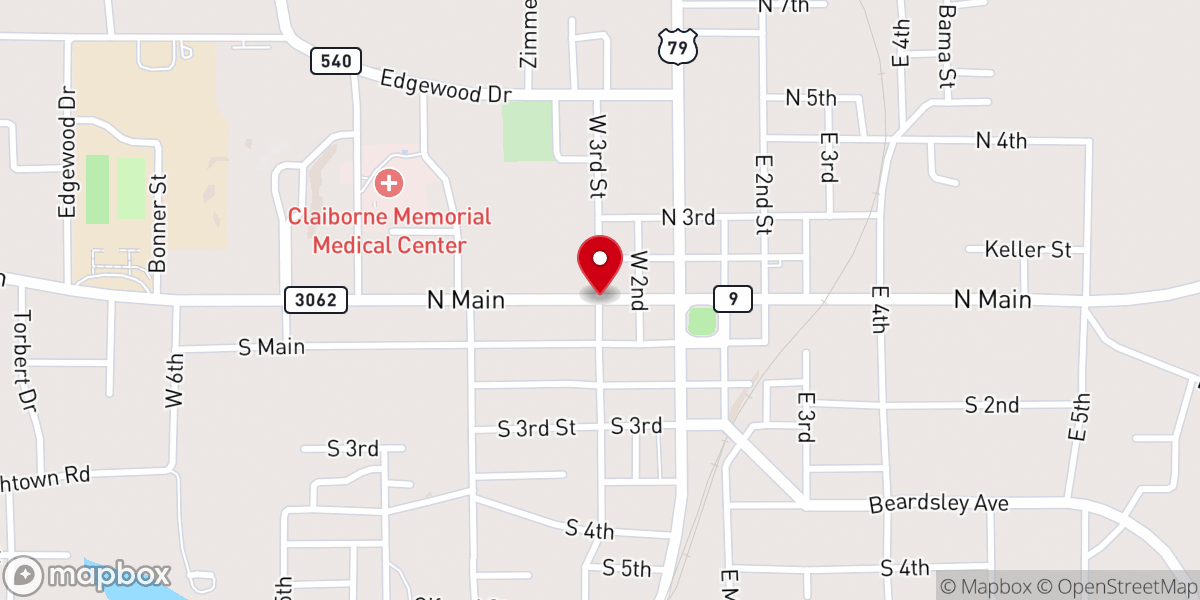 Map showing location of Claiborne Parish Counseling