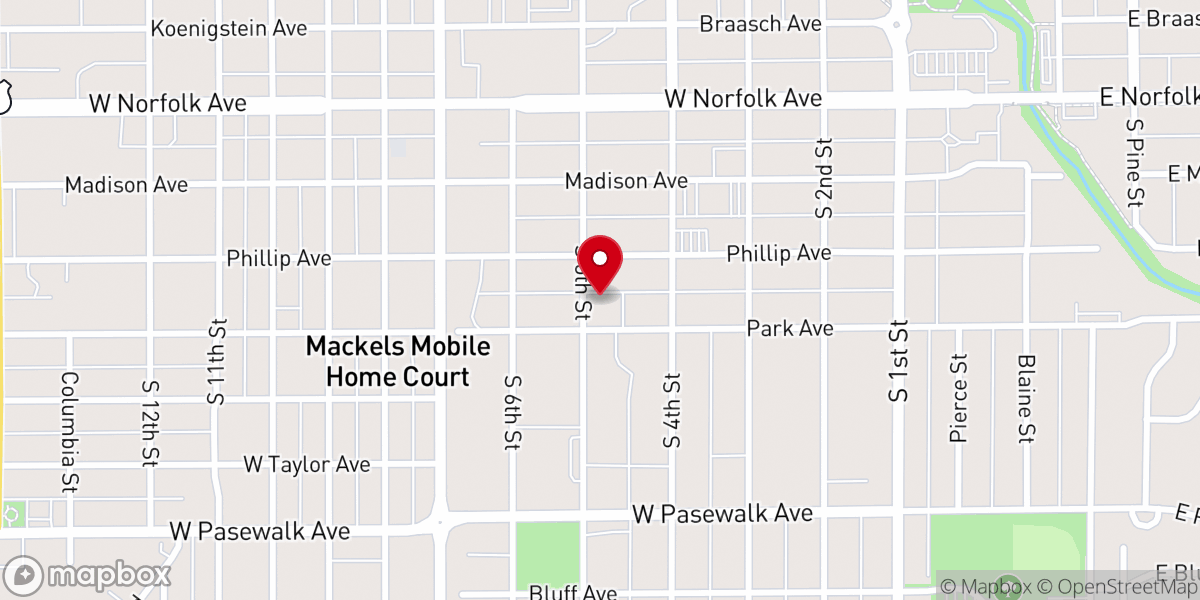 Map showing location of Grace Lutheran Church