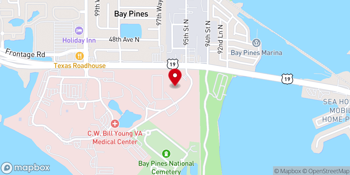 Map showing location of VA St. Petersburg Regional Office